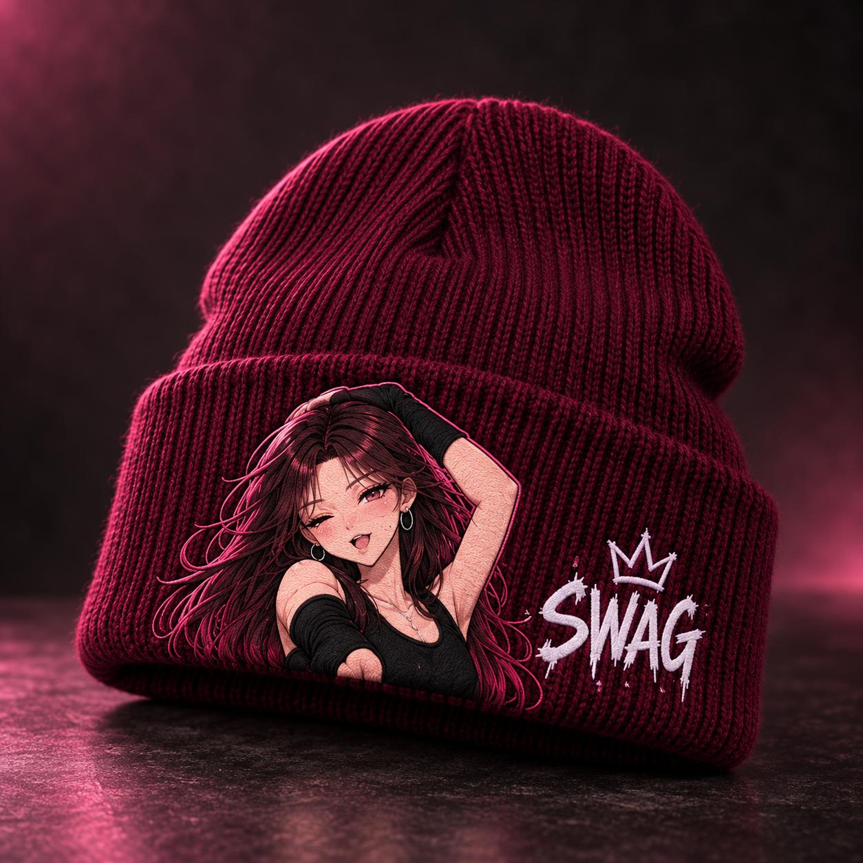 SWAG burgundy beanie